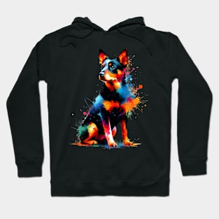 Vibrant Lancashire Heeler in Abstract Splash Art Hoodie